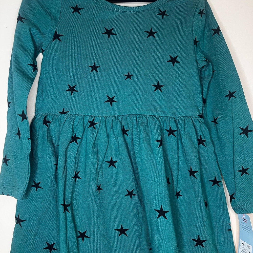 Cat & Jack Teal Dress with Black Stars